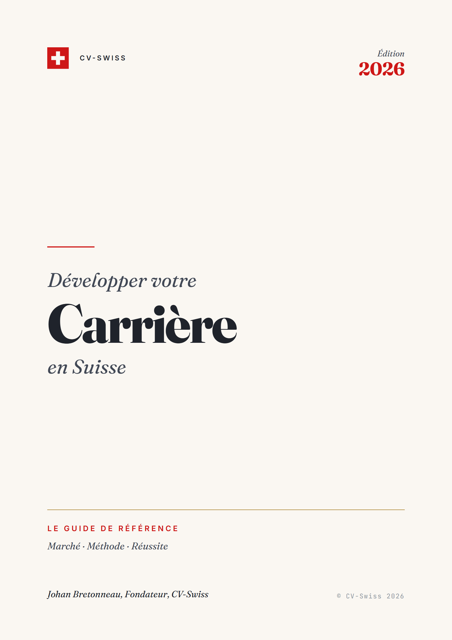 Développer votre Carrière en Suisse - Cover